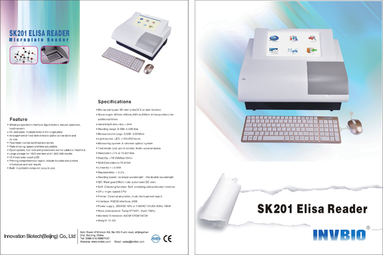 SK201 8 চ্যানেল এলিসা মাইক্রোপ্লেট রিডার ক্লিনিক্যাল কেমিস্ট্রি অ্যানালাইজার