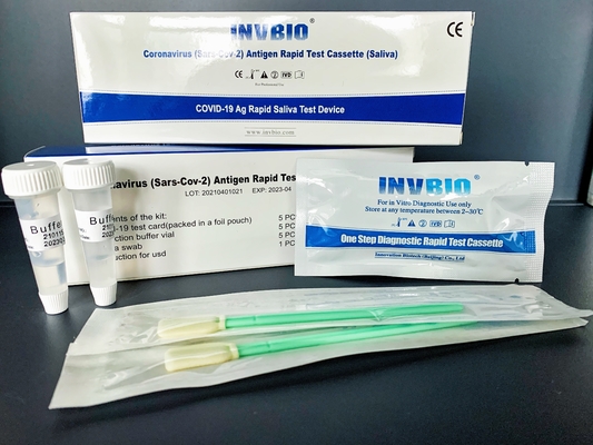 SARS-CoV-2 করোনাভাইরাস অ্যান্টিজেন স্যালিভা সেলফ টেস্ট কিট 25 পিসি/ বক্স